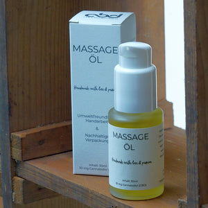 CBD Massageöl mit Mandelöl Traubenkernöl Hanfsamenöl & Arganöl